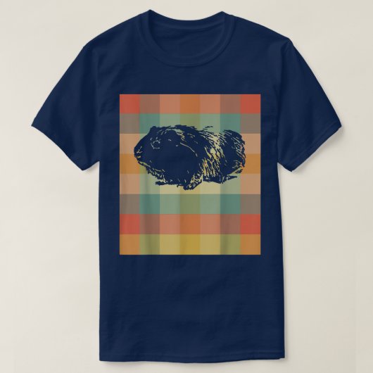 Guinee Pig Silhouette Retro Klassiek T-shirt (Design voorkant)