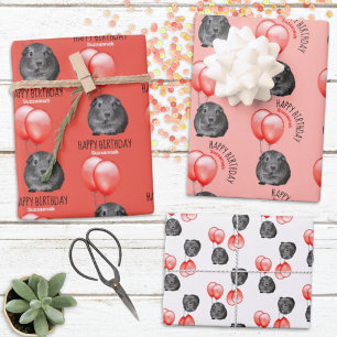 Guinee Pig Sinaasappel Ballonnen Custom Naam Verja Inpakpapier Vel