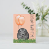Guinee Pig Sinaasappel Ballonnen Custom Verjaardag Kaart (Staand voorkant)