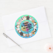 Guinee Pig Verjaardag Dank u Ronde Sticker (Envelop)