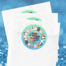 Guinee Pig Verjaardag Dank u Ronde Sticker