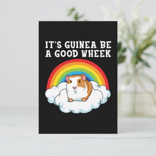 Guinee Pig Wheek Bedankkaart (Staand voorkant)