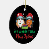 Guinee Pig Wheek je een prettige kerst Keramisch Ornament (Rechts)
