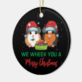 Guinee Pig Wheek je een prettige kerst Keramisch Ornament (Links)
