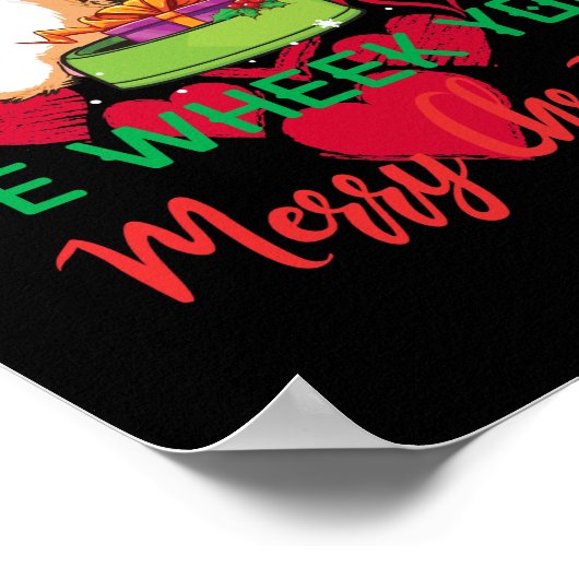 Guinee Pig Wheek je een prettige kerst Poster (Hoek)