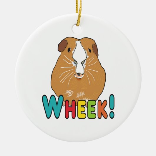 Guinee Pig Wheek Keramisch Ornament (Voorkant)