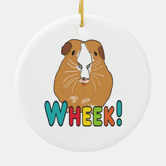 Guinee Pig Wheek Keramisch Ornament (Achterkant)