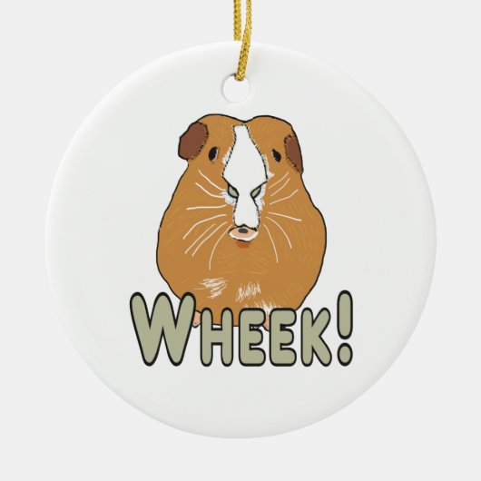 Guinee Pig Wheek Keramisch Ornament (Voorkant)