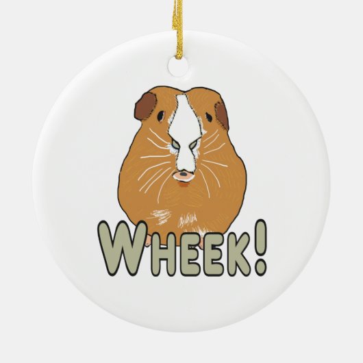 Guinee Pig Wheek Keramisch Ornament (Achterkant)