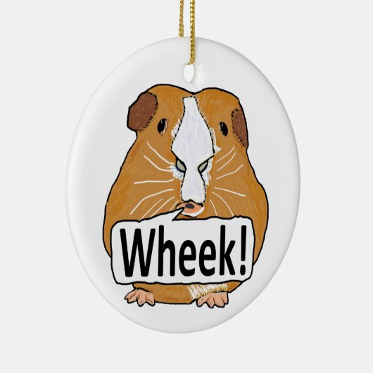 Guinee Pig Wheek Keramisch Ornament (Rechts)