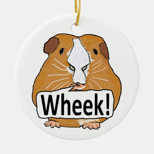Guinee Pig Wheek Keramisch Ornament (Voorkant)