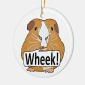Guinee Pig Wheek Keramisch Ornament (Links)
