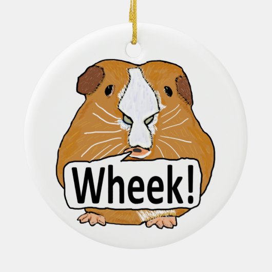 Guinee Pig Wheek Keramisch Ornament (Achterkant)