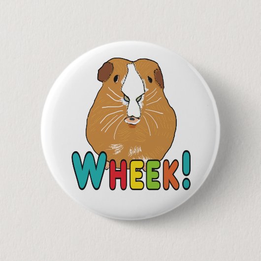 Guinee Pig Wheek Ronde Button 5,7 Cm (Voorkant)