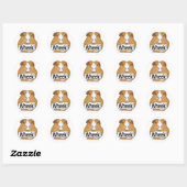 Guinee Pig Wheek Ronde Sticker (Vel)