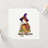 Guinee Pig'n Pumpkin Halloween Kaart (Voorkant / Achterkant in situ)