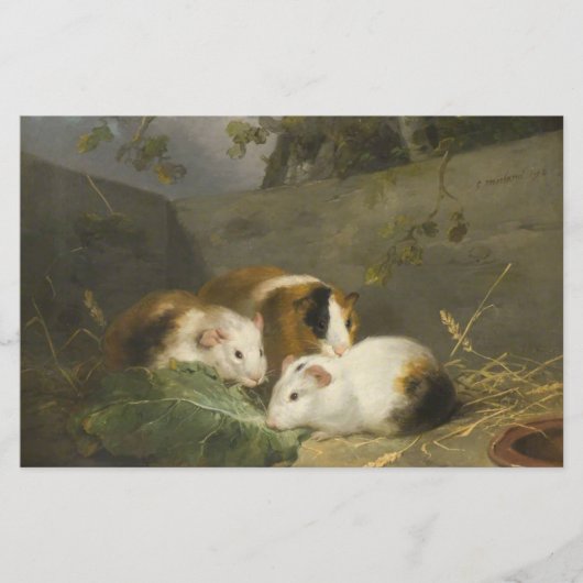 Guinee Pigs (door George Morland) Briefpapier (Voorkant)