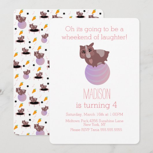 Guinee Pigs Fitness Gym Kaart (Voorkant / Achterkant)