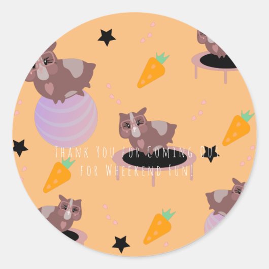 Guinee Pigs Fitness Gym Ronde Sticker (Voorkant)