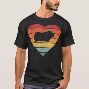 Guinee Pigs  Heart Retro Sunset Pet Rodent T-shirt