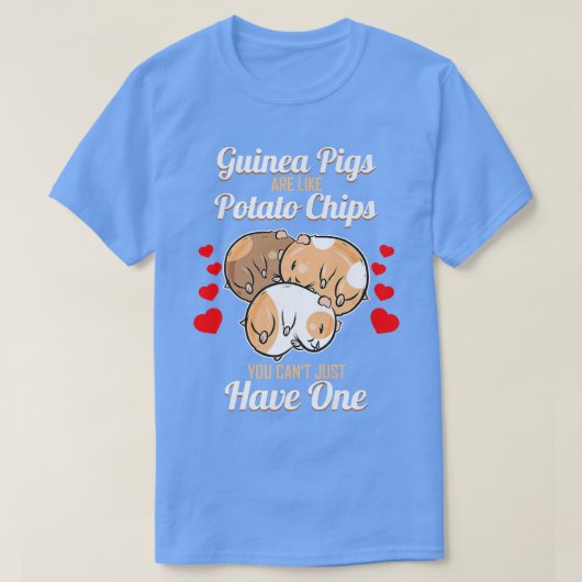 Guinee Pigs is net als aardappelchips - Funny Guin T-shirt (Design voorkant)