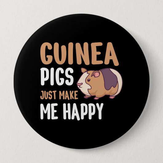 Guinee Pigs maakt me gewoon blij Ronde Button 4,0 Cm (Voorkant)