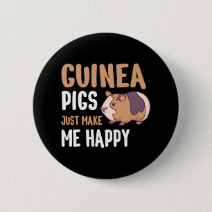 Guinee Pigs maakt me gewoon blij Ronde Button 5,7 Cm