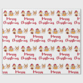 Guinee Pigs Merry Christmas Fun Rode Petten Grappi Cadeaupapier (Vlak)