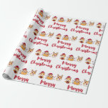 Guinee Pigs Merry Kerstmis Rood Pet Funny Cadeaupapier<br><div class="desc">Funny guinee's die vrolijk zijn en met kerst op het pet van de kerstman schudden,  met kerstverlichting spelen en cadeautjes krijgen</div>