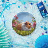 Guinee Pig's Pink Flower Paradise Papieren Bordje (Feest)