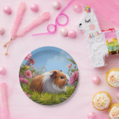 Guinee Pig's Pink Flower Paradise Papieren Bordje (Feest)