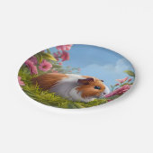 Guinee Pig's Pink Flower Paradise Papieren Bordje (Gekanteld)