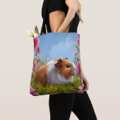 Guinee Pig's Pink Flower Paradise Tote Bag (Dichtbij)
