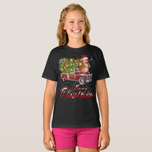 Guinee Rides Red Truck kerst T-shirt (Voorkant volledig)