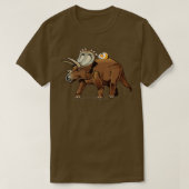 Guinee Riding Triceratops Dinosaur Funny Graph T-shirt (Design voorkant)