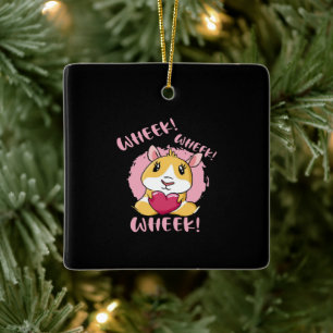 Guinee Varken Heart Wheek Kute Baby Pet Lover Keramisch Ornament