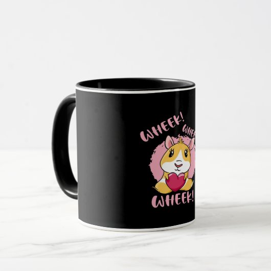 Guinee Varken Heart Wheek | Kute Baby Pet Lover Mok (Voorkant links)