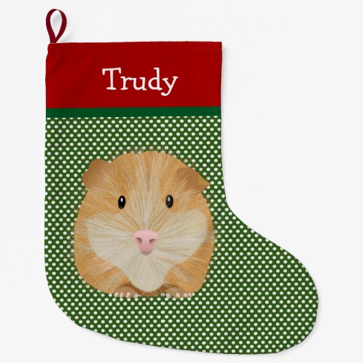Guinee Varkenspet Gepersonaliseerd Grote Kerstsok (Voorkant)