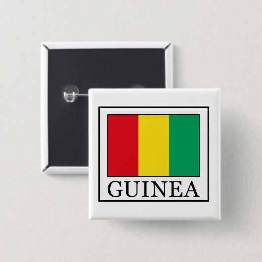 Guinee Vierkante Button 5,1 Cm (Voorkant /achterkant)