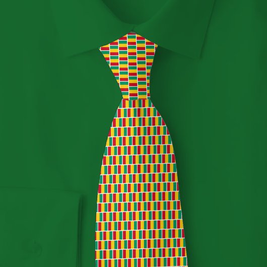 Guinee Vlag Baksteenpatroon Stropdas