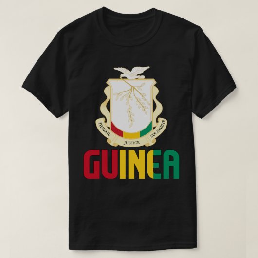 Guinee-vlag en wapenschild t-shirt (Design voorkant)