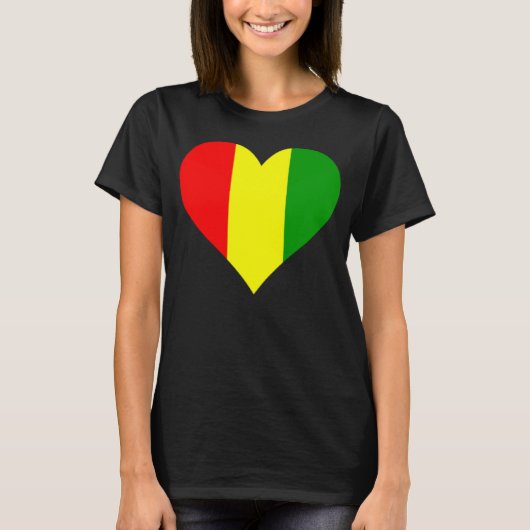 Guinee Vlag Hart Guinee Liefde Guinee T-shirt (Voorkant)