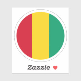 Guinee Vlag Ronde Sticker