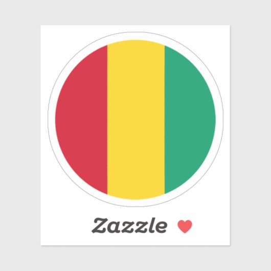 Guinee Vlag Ronde Sticker (Vel)