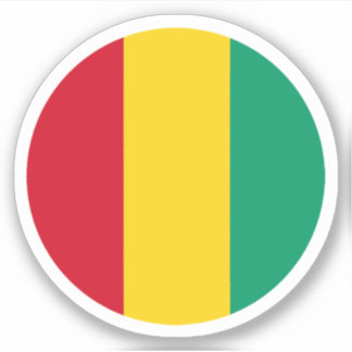 Guinee Vlag Ronde Sticker