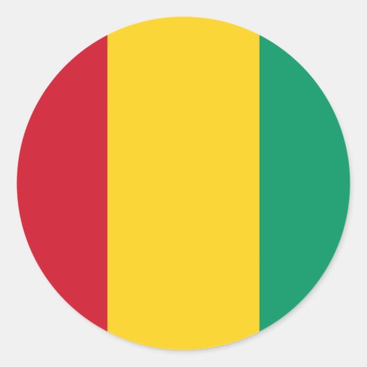 Guinee-vlaggen Ronde Sticker (Voorkant)
