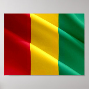 Guinee - Vlaggolven - Poster