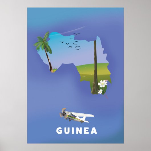 Guinee Zuid-Afrika Ski poster print. (Voorkant)