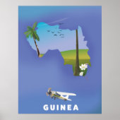 Guinee Zuid-Afrika Ski poster print. (Voorkant)