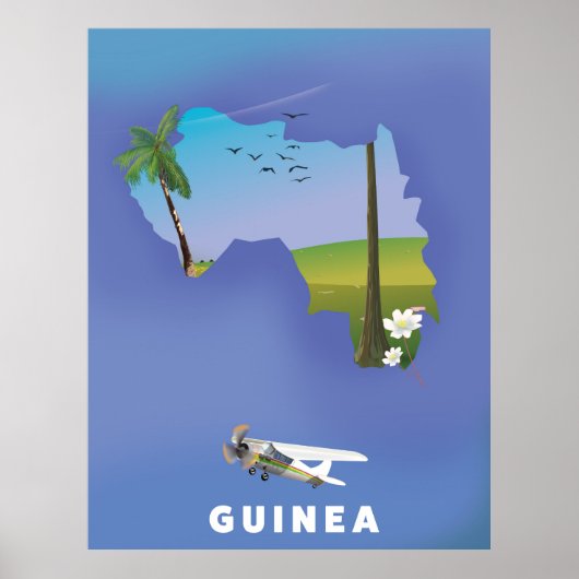 Guinee Zuid-Afrika Ski poster print. (Voorkant)